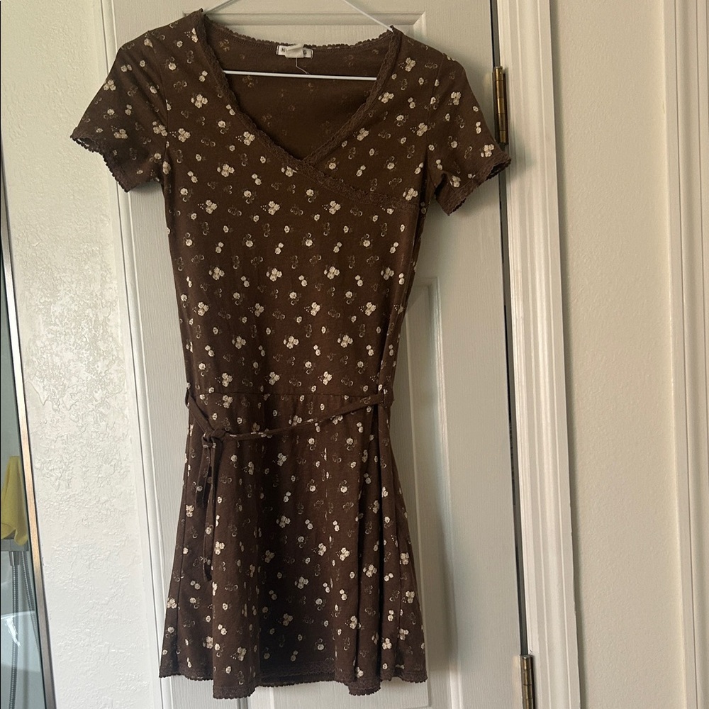 H&M Brown Floral Kids Casual Dress